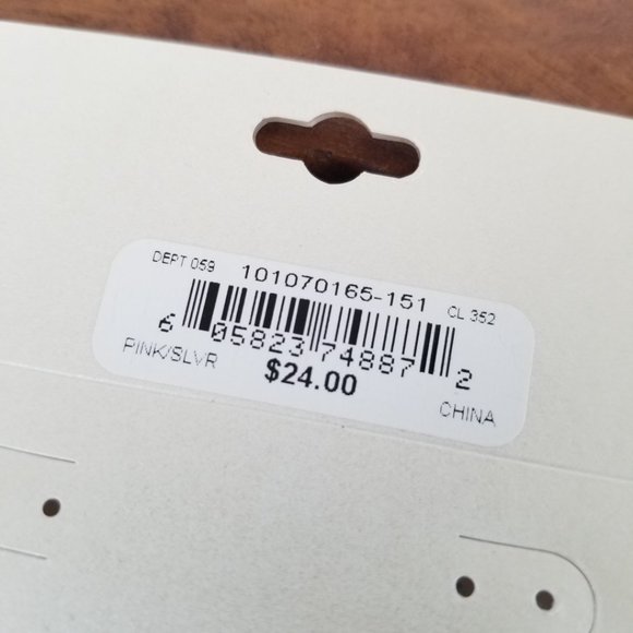 L&J Believe in Charm Necklace Earring Set Pink & Silver - Picture 11 of 13